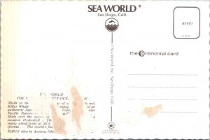 Sea World San Diego CA California Shamu Orca Whale Map Postcard D34 *As Is 