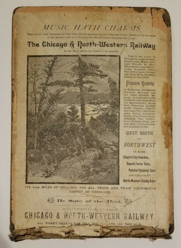 Chicago & North-Western Railway Advertisement on Music Book Cover c1900 D10005