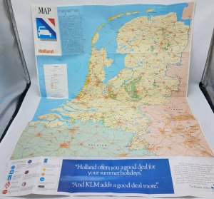 Vtg 1987 Holland Board Of Tourism Travel Road Map EUC