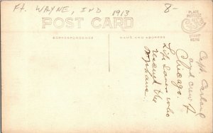 RPPC 1913 Flood Fort Wayne IN Rescue Crew in Boat Vintage Postcard U11