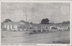 Postcard Columbus Tourist Court Columbus MS Mississippi