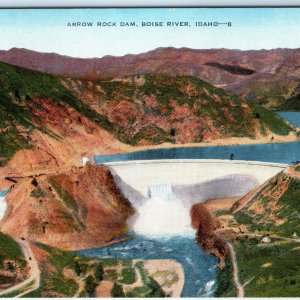 c1940s Near Boise ID Arrow Rock Dam Concrete Arch Linen PC River Irrigation A291