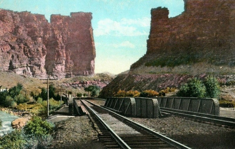 1920s Denver & Rio Grande Western Railroad Price River Canon Utah Postcard P94 