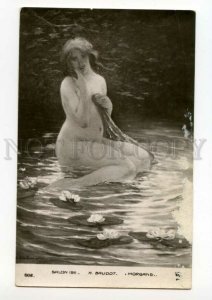 487979 BAUDOT Morgane NUDE Mermaid Witch WATERLILY Vintage SALON 1911 year
