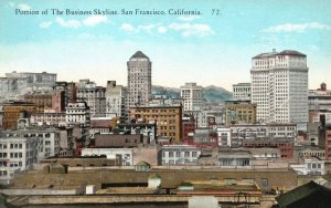 Vintage Postcard 1910s Portion of The Business Skyline San Francisco California