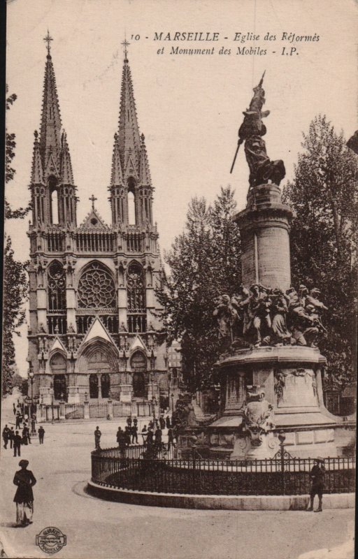 Marseille - Eglise des Reformes et Monument des Moblies     PC