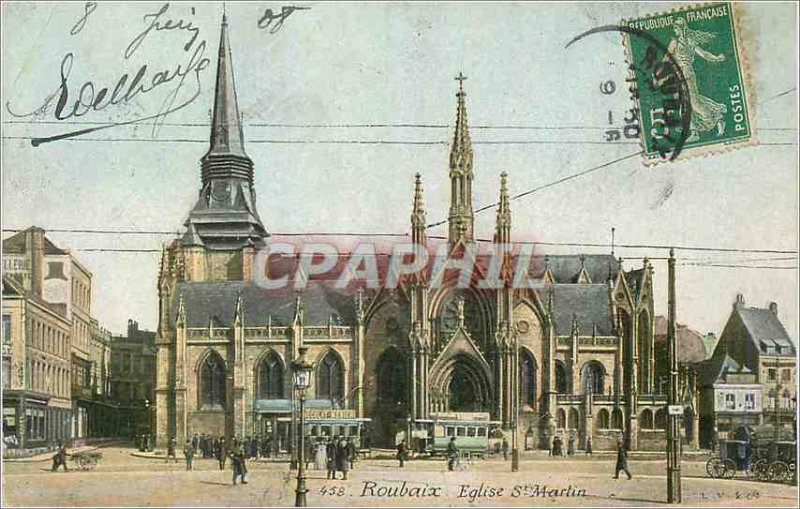 'Postcard Roubaix Old St. Martin''s Church'