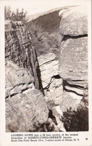 New York Olean Rock City Park Looking Down Into 60 Foot Creviche Real Photo