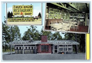 c1950's Chuck Wagon Restaurant & Gift Shop Multiview Sylvania Georgia Postcard