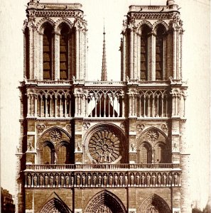 RPPC Paris France Notre Dame Cathedral Sepia 1910s WW1 Era Postcard PCBG12A