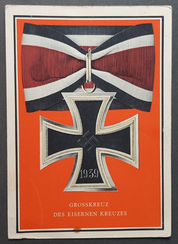 Third Reich Original Postcard Wwii Ww2 Wehrmacht Grand Cross Of The