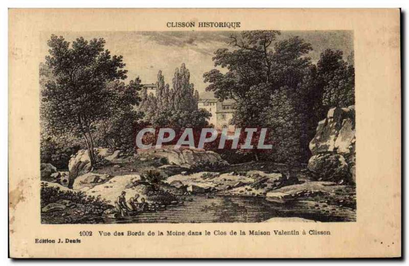 Postcard Old Clisson View the edges of the Marne in the closed house Valentin...