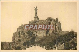 Old Post Card Le Puy (Haute Loire) La Douce France Statue of N D of France on...