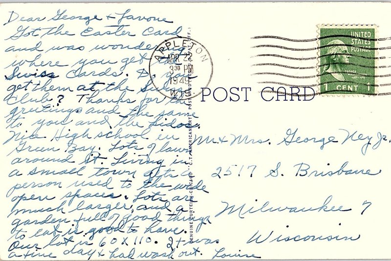 Postcard SCHOOL SCENE Green Bay Wisconsin WI AI0788