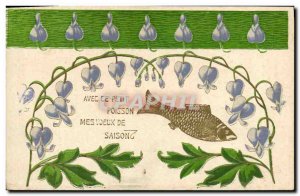 Old Postcard Fantasy Flowers Poisson