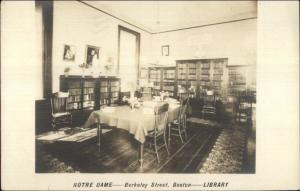 Boston MA Berkeley St. Notre Dame Library c1910 Real Photo Postcard