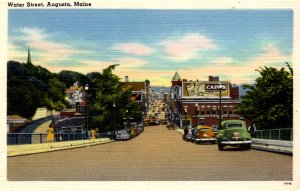 Augusta, Maine - On the bridge leading downtown on Water Street - in the 1940s