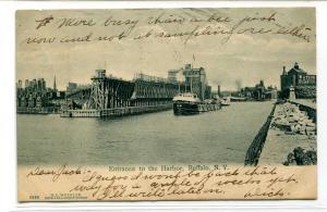 Steamer Harbor Entrance Buffalo New York 1907 postcard