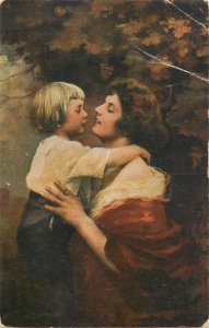 Mother love vintage fine art postcard