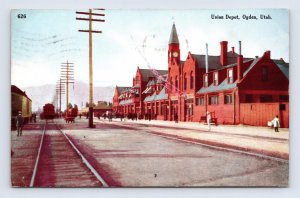Union Depot Ogden Utah UT 1909 DB Postcard P15