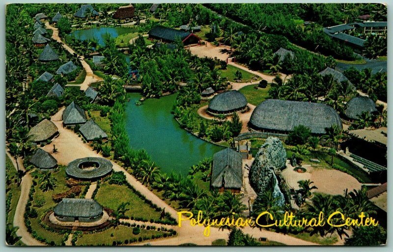 Polynesian Cultural Center Aerial Laie Oahu Hawaii HI UNP Chrome Postcard G7 