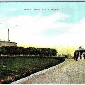 c1900s East Bourne, East Sussex, England Color Litho Photo Postcard Seafront A81