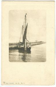 Italy, Boat sailing near harbor, early 1900s unused Postcard