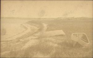 1909 Springvale ME Cancel - Rowboats on Beach Real Photo Postcard