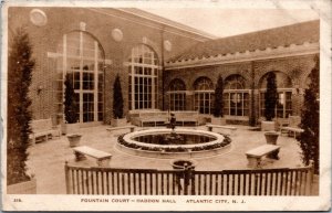 Postcard NJ Atlantic City - Haddon Hall Fountain Court