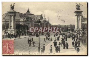 Old Postcard The Paris Grand Palais and the Pont Alexandre III