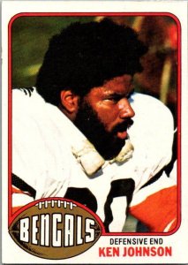 1976 Topps Football Card Ken Johnson Cincinnati Bengals sk4279