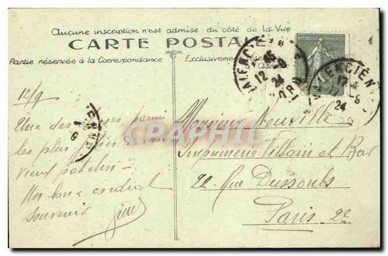Old Postcard Valenciennes Pediment of the Hotel de Ville