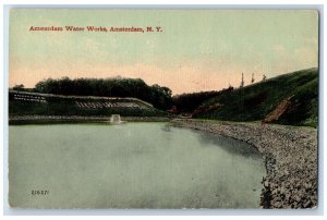 c1910's View Of Amsterdam Water Works Amsterdam New York NY Antique Postcard