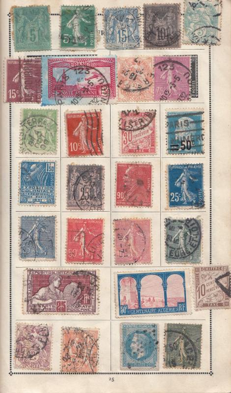 France Old Stamp Album Page Bundle Collection