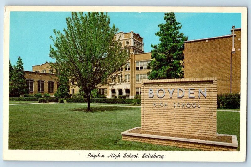 Salisbury North Carolina NC Postcard Boyden High School Exterior Building c1960