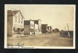 RPPC BUTTRNUT WISCONSIN DOWNTOWN MAIN STREET SCENE REAL PHOTO POSTCARD