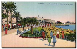 Cannes - La Croisette and the beach - Old Postcard