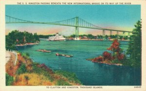 Canada To Clayton And Kingston Thousand Islands Linen Postcard 02.96