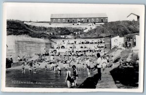 Fife Scotland Postcard Pittenweem Bathing Scene c1930's Vintage RPPC Photo