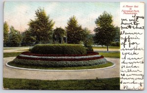1906 A Flower Bed In Fairmount Park Philadelphia Pennsylvania PA Posted Postcard