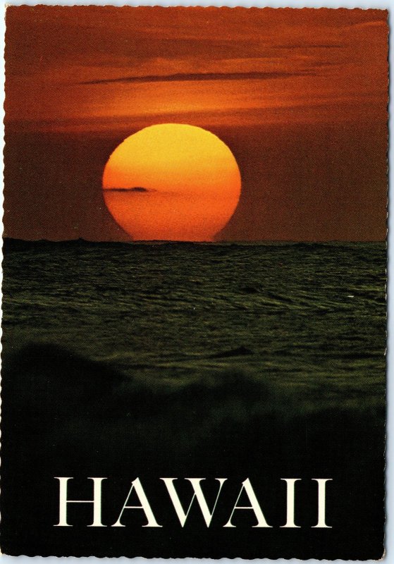 c1970s Oahu, HI Hawaii Sunset Golden Sun Evening Pacific Ocean 4x6 PC Vtg M16