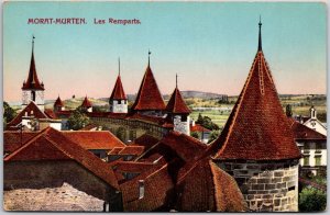 Morat-Murten Les Remparts Medieval City Switzerland Postcard