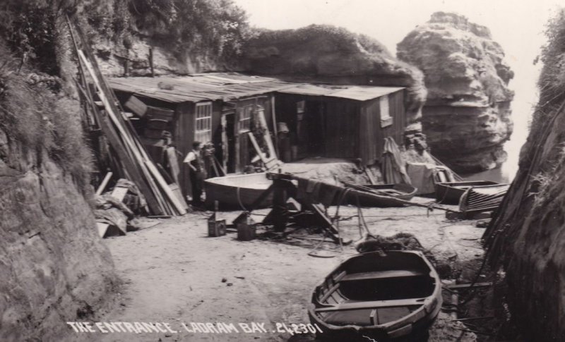 Boat Maker Repair Ladram Bay Entrance Devon Real Photo Postcard