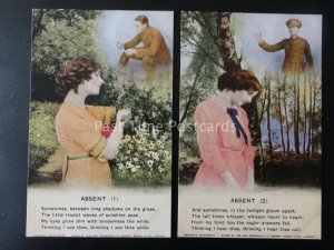 WW1 ABSENT Bamforth Song Cards set of 2 No 4861 /1/2