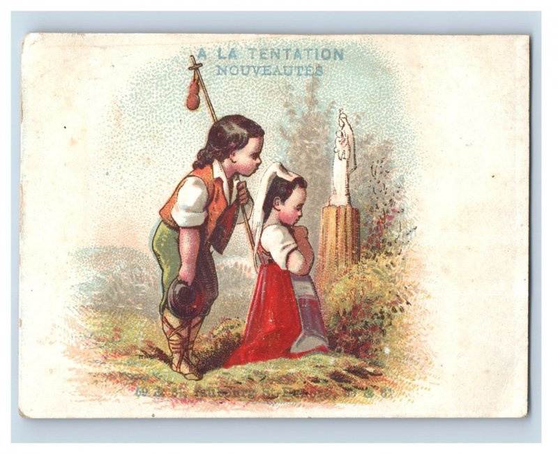 1877 French Langauge A La Tentation Nouveautes Costumes Brosserie F159