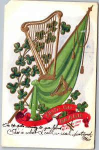 Erin-Go-Bragh St. Patrick's Day harp shamrock flag