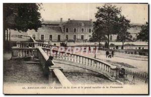 Old Postcard Bressuire Le Square Station and the grand staircase to the Prome...