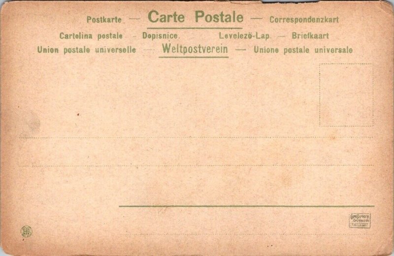 Vintage Postcard Bergerac Signed Artist JV10