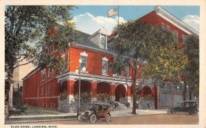 Lansing Michigan Elks Home Street View Antique Postcard K35916