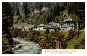 Postcard CA Shasta Springs on the S.P.R.R. Oregon - California Route